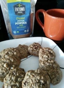 oatmeal cookies made with cricket powder