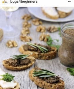 Vegetable pate made with cricket powder